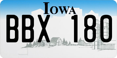 IA license plate BBX180