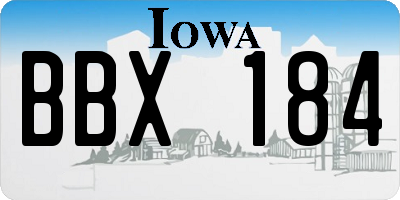 IA license plate BBX184