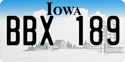 IA license plate BBX189