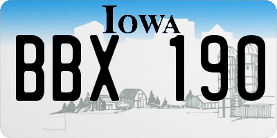 IA license plate BBX190