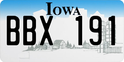 IA license plate BBX191