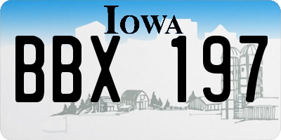 IA license plate BBX197