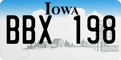 IA license plate BBX198