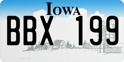 IA license plate BBX199