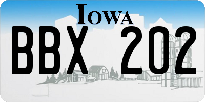 IA license plate BBX202
