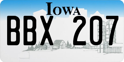 IA license plate BBX207
