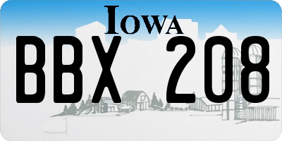 IA license plate BBX208