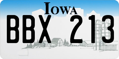 IA license plate BBX213