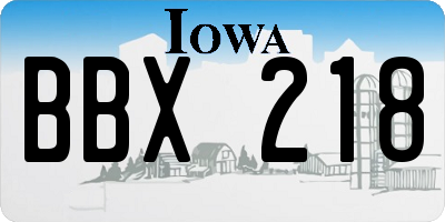 IA license plate BBX218