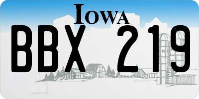 IA license plate BBX219