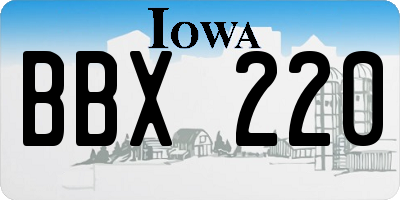 IA license plate BBX220
