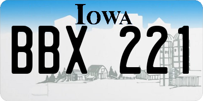 IA license plate BBX221