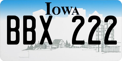 IA license plate BBX222
