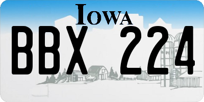 IA license plate BBX224