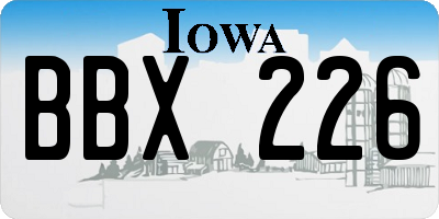 IA license plate BBX226