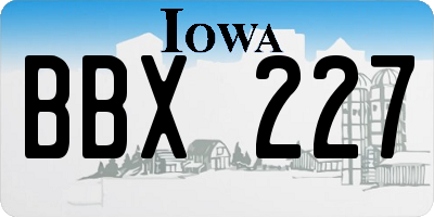 IA license plate BBX227