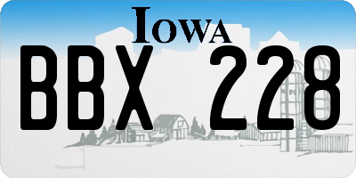 IA license plate BBX228