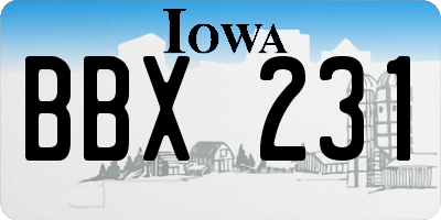 IA license plate BBX231