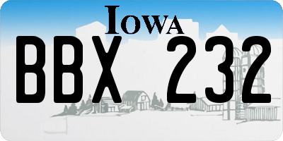 IA license plate BBX232