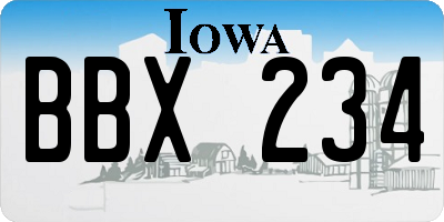 IA license plate BBX234