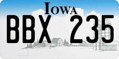 IA license plate BBX235