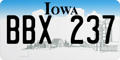 IA license plate BBX237