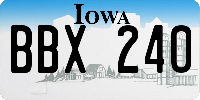 IA license plate BBX240