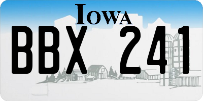 IA license plate BBX241