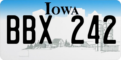IA license plate BBX242