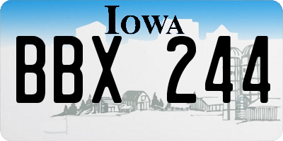 IA license plate BBX244