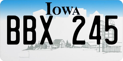 IA license plate BBX245
