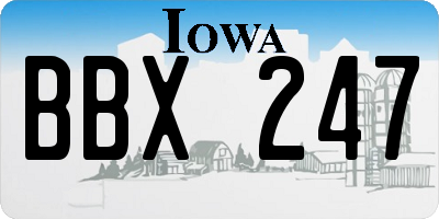 IA license plate BBX247