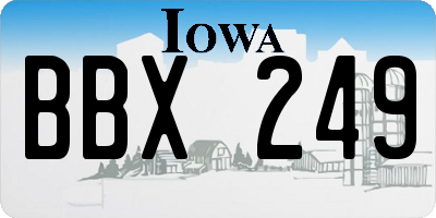 IA license plate BBX249