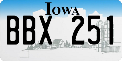 IA license plate BBX251