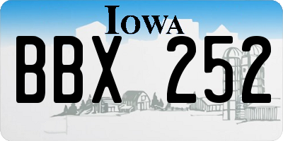 IA license plate BBX252