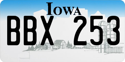 IA license plate BBX253