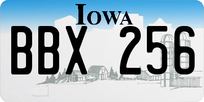 IA license plate BBX256