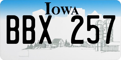 IA license plate BBX257