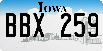 IA license plate BBX259