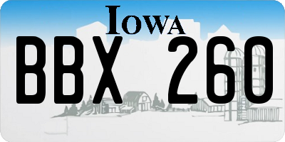 IA license plate BBX260