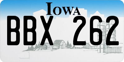IA license plate BBX262