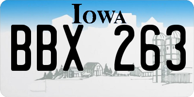 IA license plate BBX263