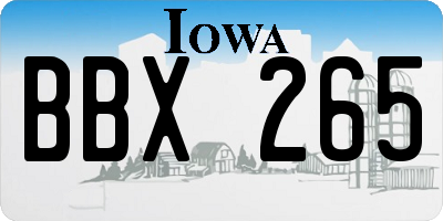 IA license plate BBX265