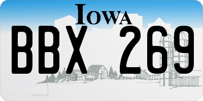 IA license plate BBX269