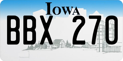 IA license plate BBX270