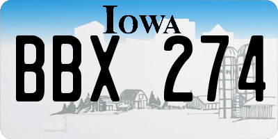 IA license plate BBX274