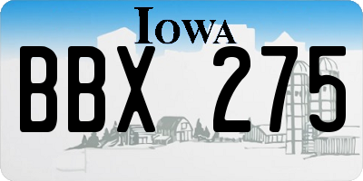 IA license plate BBX275