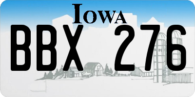 IA license plate BBX276