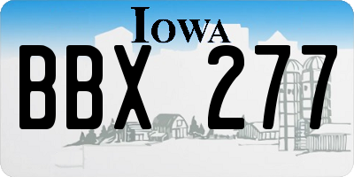 IA license plate BBX277
