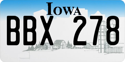 IA license plate BBX278